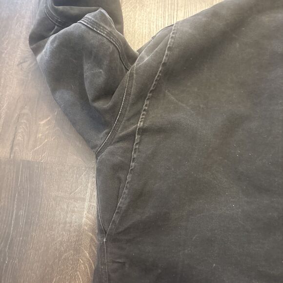 VTG Y2K Carhartt Mens XL Detroit Black Charcoal Duck Canvas Coat Quilt Lining - Picture 13 of 16